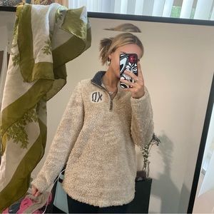 Chi Omega Fleece quarter zip with pockets